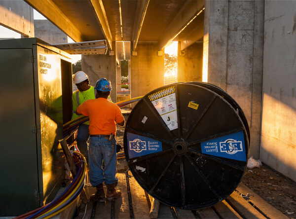 Elliott Electric Supply wire cutting, pulling, and reeling services