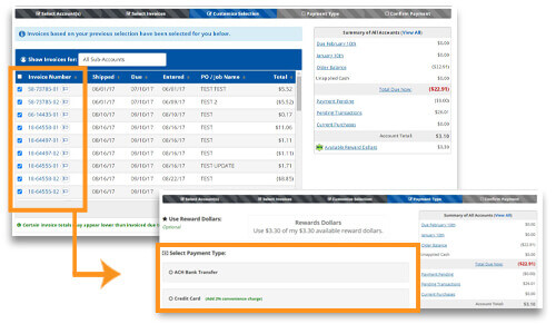 Select invoice payment method