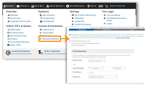 Log in to reconcile statement