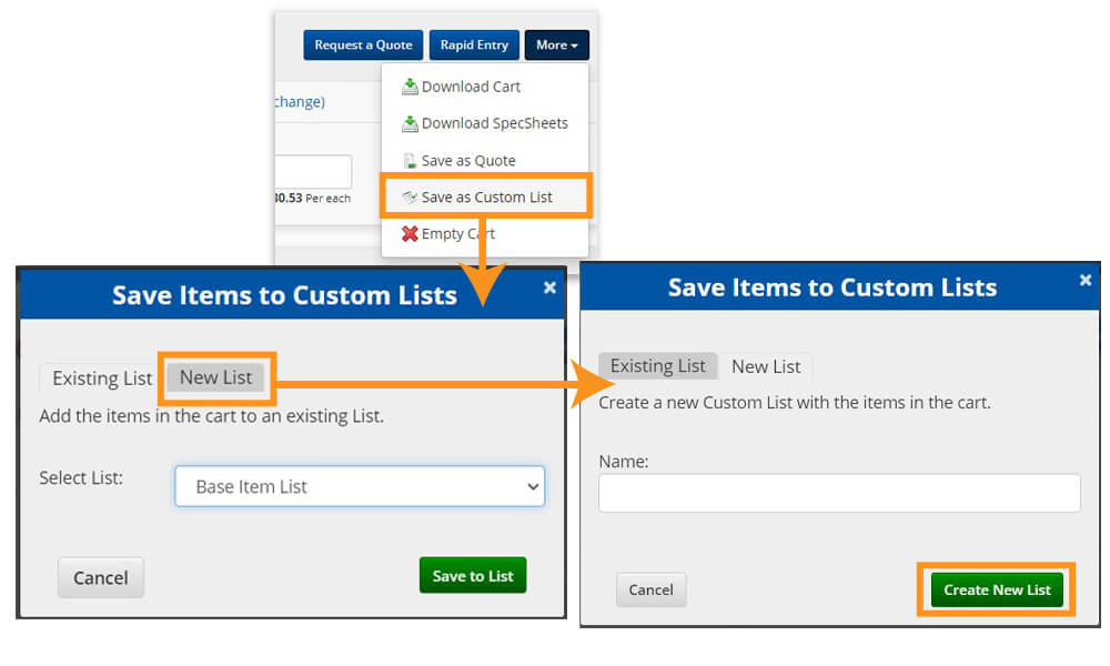Create new custom list
