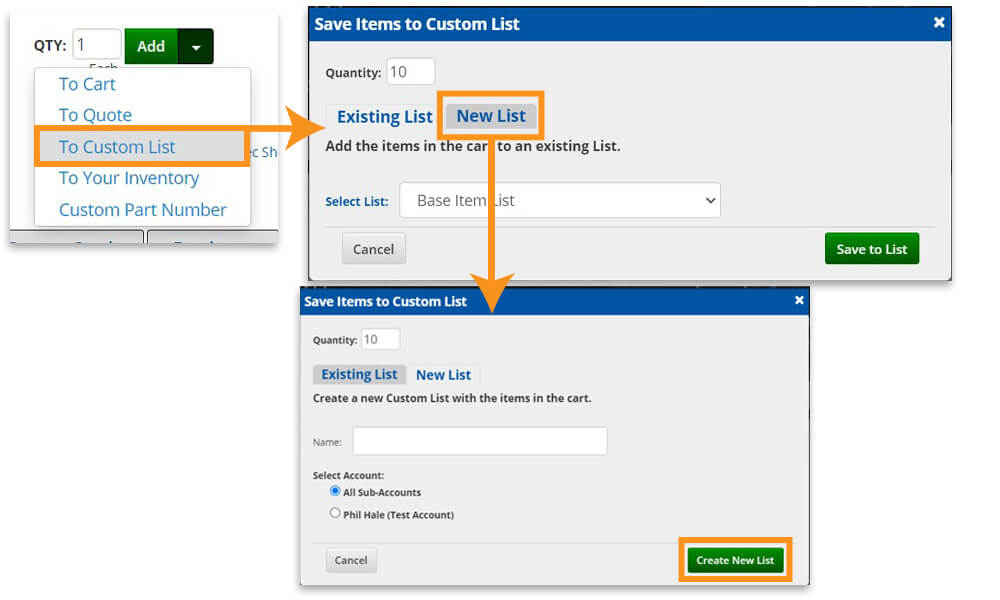 Create new custom list