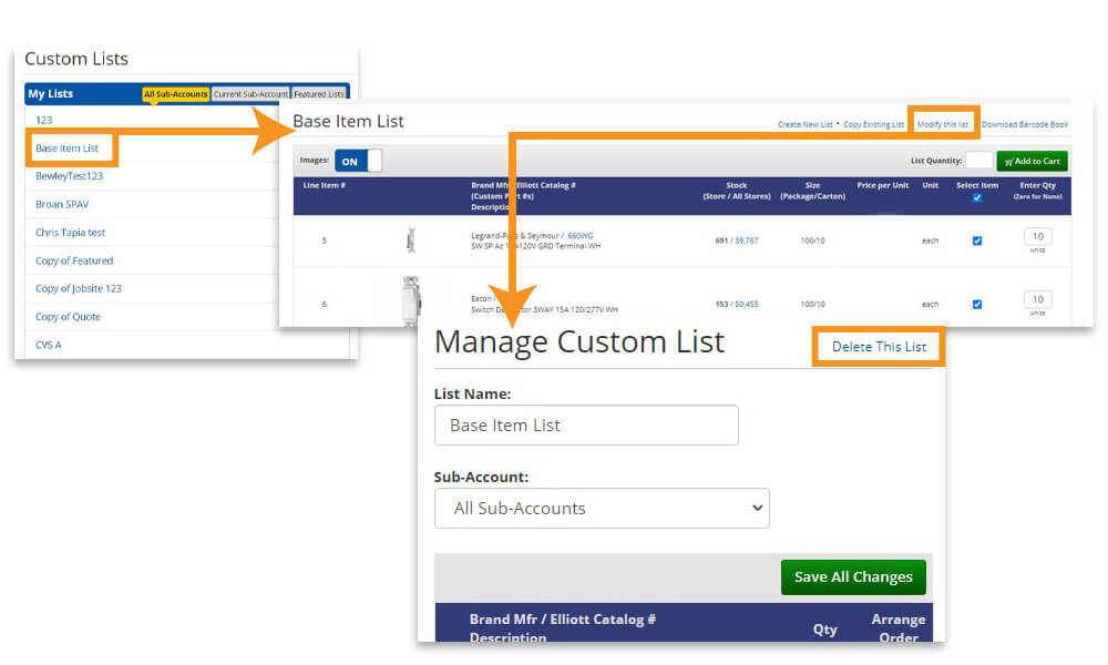How to delete a custom list