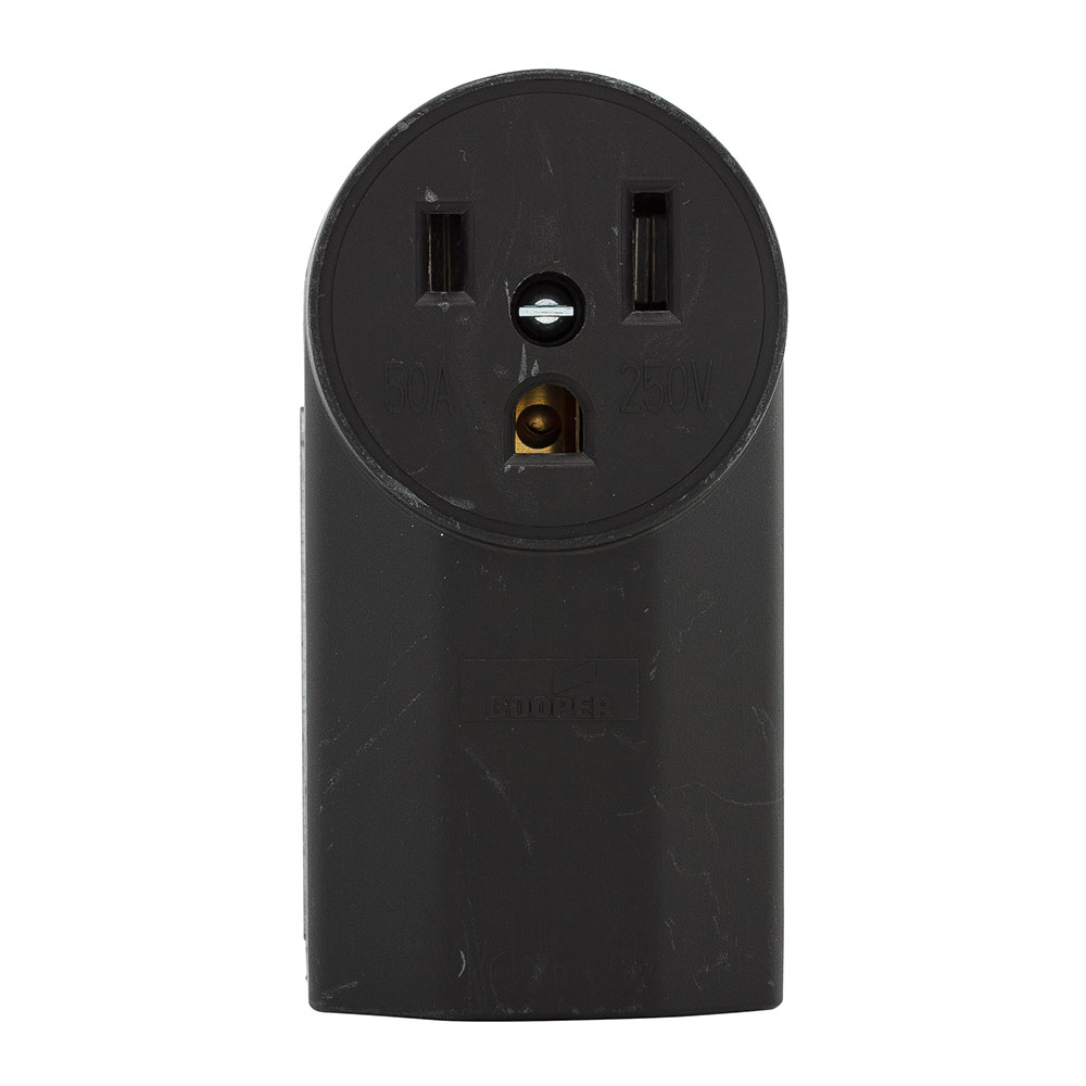 1252 - Recp Single Surface 50A 250V 2P3W BK - Eaton Wiring Devices