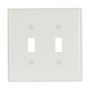 2039W - Wallplate 2G Toggle Thermoset Mid WH - Eaton
