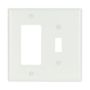 2053WB0X - Wallplate 2G Tog/Deco Thermoset Mid WH - Eaton