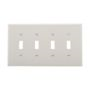 2054W - Wallplate 4G Toggle Thermoset Mid WH - Eaton