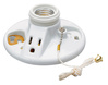 288 - Porcelain Pullch Lampholder W/15A Recp GND - Legrand-Pass & Seymour
