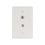 35364W - Combo 4 Cond Phone Jack/Coax Conn Mid WH - Eaton