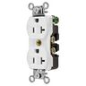 5362W - RCPT, Dup SB, Hubpro, 20A 125V, FG , WH - Wiring Device-Kellems