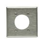 93227B0X - Wallplate 2G SGL Recp 2.1563"Hole STD SS - Eaton Wiring Devices