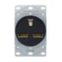 AH1234BKB0X - Recp Single Flush 30A 250V 2P3W STR BK - Eaton