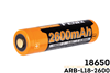 ARBL182600 - 2600MAH Rechargeable 18650 Battery - N/A