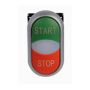 M22DDLGRGB1GB0 - Non-FLSH Ill DBL PB Sil-BZL GRN Top Red BTM Etched - Eaton