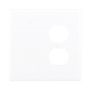 PJ138W - Wallplate 2G Duplex/Blank Poly Mid WH - Eaton