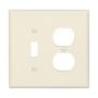PJ18LA - Wallplate 2G Toggle/Duplex Poly Mid La - Eaton