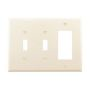 PJ226LA - Wallplate 3G 2TOGGLE/Deco Poly Mid La - Eaton