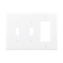 PJ226W - Wallplate 3G 2TOGGLE/Deco Poly Mid WH - Eaton