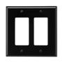 PJ262BK - Wallplate 2G Decorator Poly Mid BK - Eaton