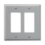 PJ262GY - Wallplate 2G Decorator Poly Mid Gy - Eaton Wiring Devices