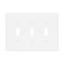 PJ3W - Wallplate 3G Toggle Poly Mid WH - Eaton