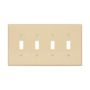 PJ4V - Wallplate 4G Toggle Poly Mid Iv - Eaton