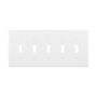 PJ5W - Wallplate 5G Toggle Poly Mid WH - Eaton