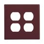 PJ82B - Wallplate 2G Duplex Poly Mid BR - Eaton