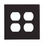 PJ82BK - Wallplate 2G Duplex Poly Mid BK - Eaton
