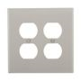 PJ82GY - Wallplate 2G Duplex Poly Mid Gy - Eaton