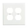 PJ82W - Wallplate 2G Duplex Poly Mid WH - Eaton