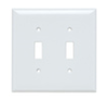 SPJ2W - Plastic Wallplate JR Jumbo 2G 2 Toggle W/Out Line - Legrand-Pass & Seymour