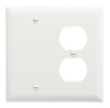 TP138W - Trademaster Wallplate 2G 1 Blank 1 Duplex WH - Legrand-Pass & Seymour
