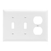 TP28W - Trademaster Wallplate 3G 2 Toggle 1 Duplex WH - Legrand-Pass & Seymour