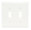 TPJ2W - Trademaster Wallplate Jumbo 2G 2 Toggle WH - Legrand-Pass & Seymour