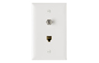 TPTELTVW - 1 Tele/1 F Type Coax In 1G TP PLT WH - Legrand-On-Q