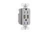 TR5262USBGRY - Duplex Recp 15A TR Spec W/3.1A Usb Charge Gy - Pass & Seymour/Legrand
