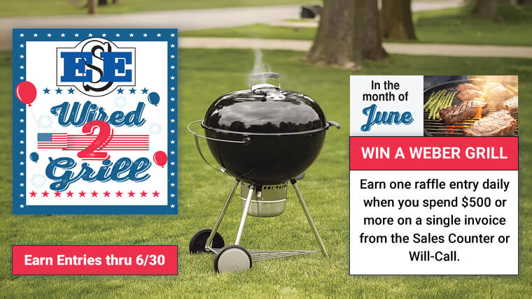 Wired 2 Grill enter to win a Weber Grill giveaway at Elliott Electric Supply